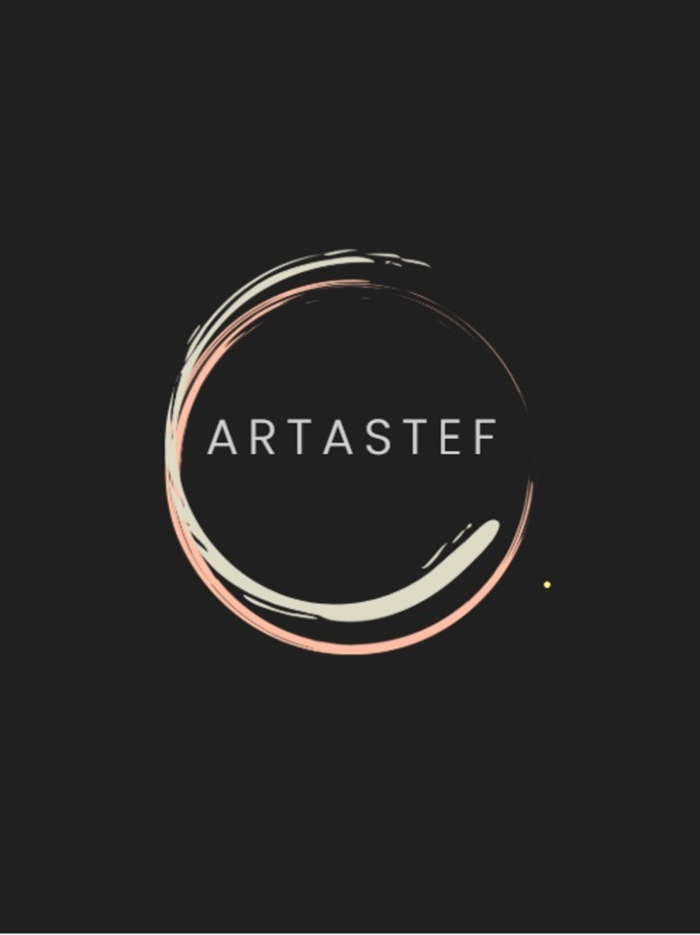 Minimalist Black Wall Art with Peach and Cream Circular Brushstroke